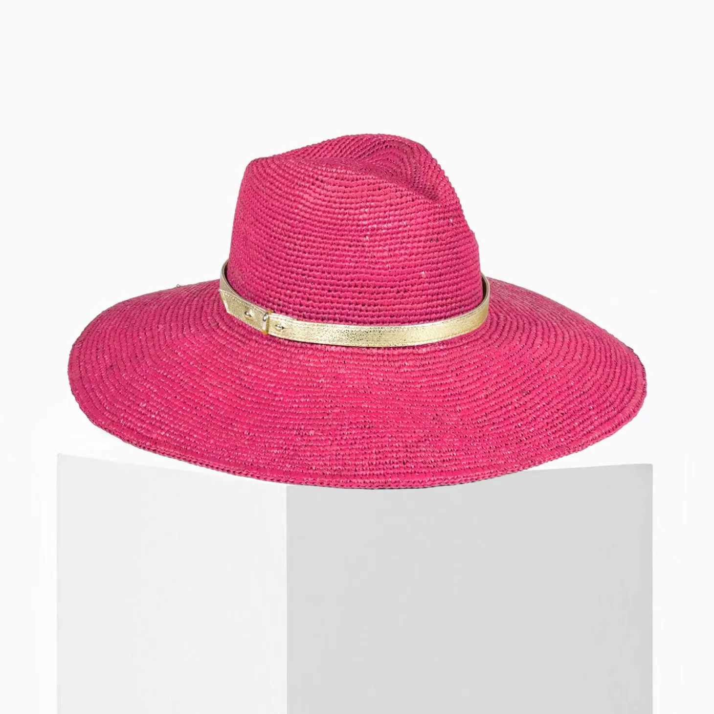 Cheap Chapeau Fedora Raphia Fushia Chapeaux