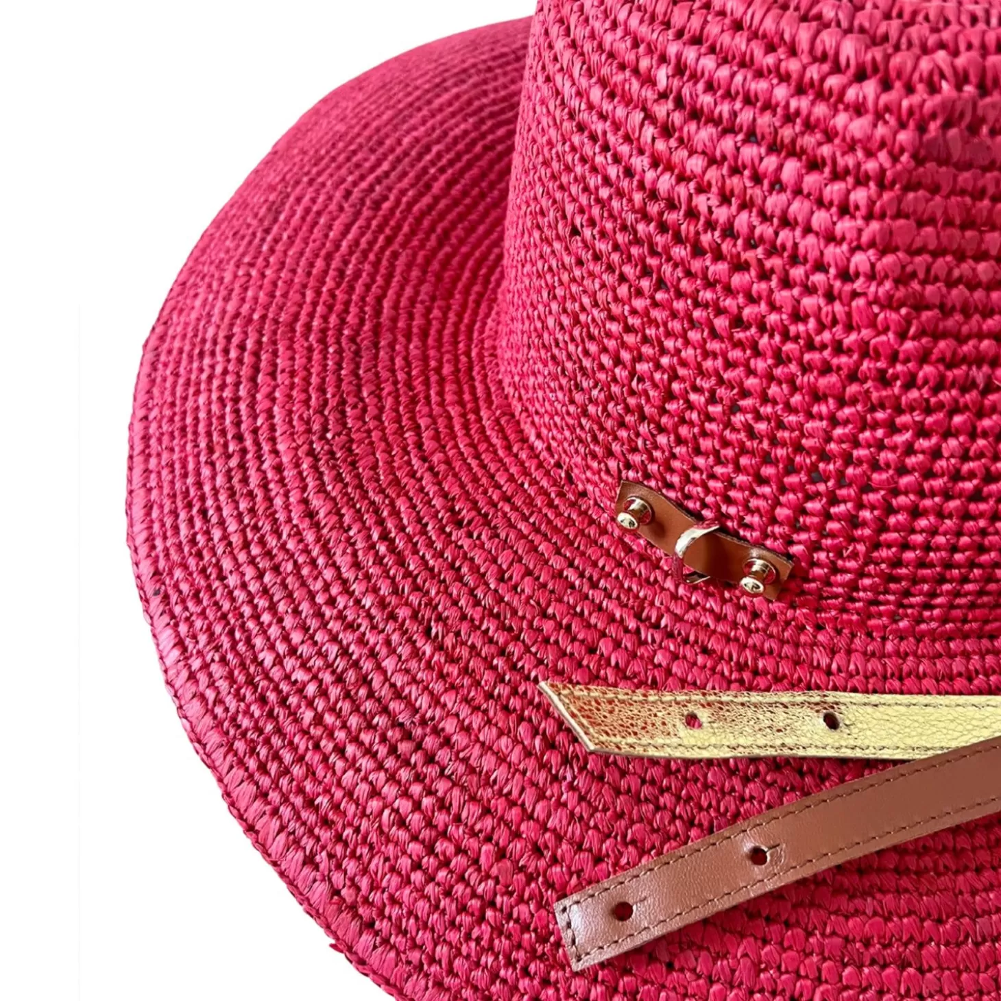 Cheap Chapeau Fedora Raphia Fushia Chapeaux