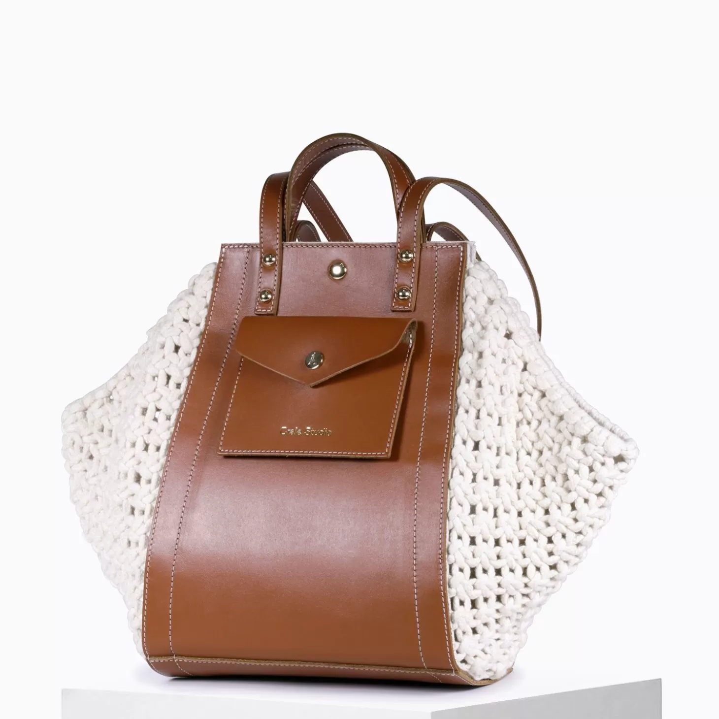 Online Sac Link Macrame Tan Grands Cabas